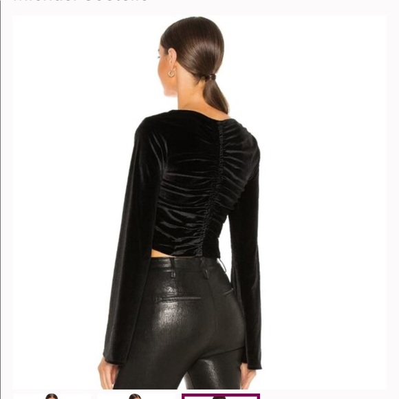 Michael Costello x REVOLVE Ruched Crop Top in Black NWT - Picture 3 of 3